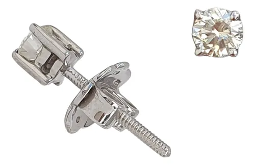 Brinco Solitário De Diamantes 0,44ct Em Ouro 18k 750