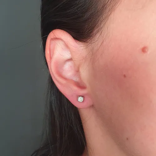 Brinco Solitário De Diamantes 0,44ct Em Ouro 18k 750