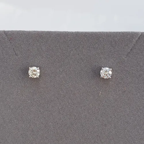 Brinco Solitário De Diamantes 0,44ct Em Ouro 18k 750