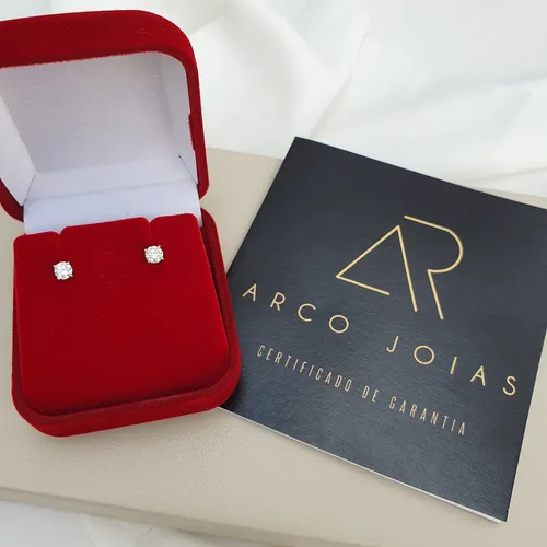 Brinco Solitário De Diamantes 0,44ct Em Ouro 18k 750