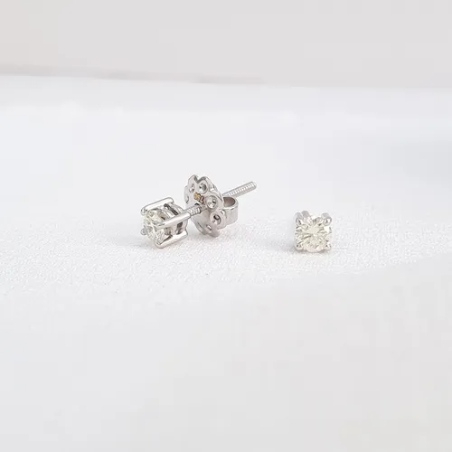 Brinco Solitário De Diamantes 0,44ct Em Ouro 18k 750