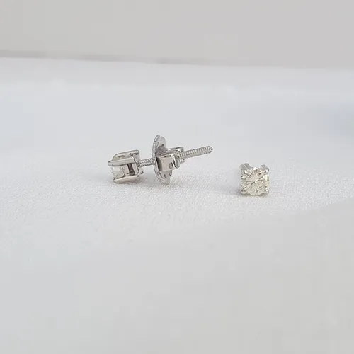 Brinco Solitário De Diamantes 0,44ct Em Ouro 18k 750